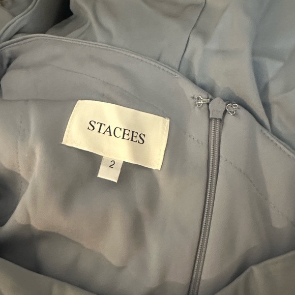 🆕 STACEES Trumpet/Mermaid One-Shoulder Stretch Satin Bridesmaid Dress Bowknot 2 - Picture 5 of 11